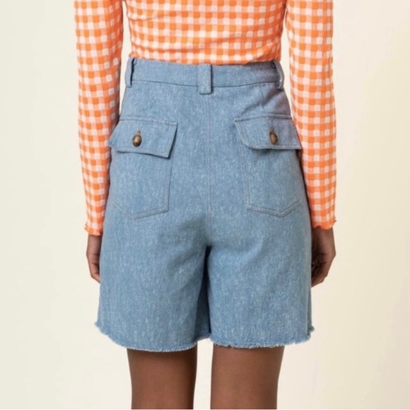 FRNCH DENIM JEAN HIGH WAIST BERMUDA OANA SHORTS SIZE Small - Picture 3 of 12